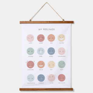 Rainbow-Gefühle Emotionen Dekoration im Klassenzim Wandteppich Mit Holzrahmen