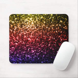 Rainbow-gelbe rote lila Imitate Glitzer Glitzern Mousepad