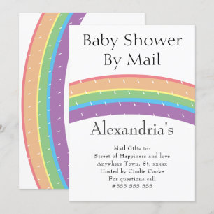 Rainbow Gender Neutral Baby Shower by Mail Einladung