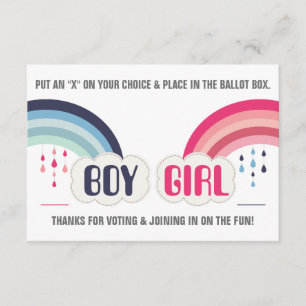 RAINBOW GENDER REVEAL ABSTIMMUNGSBALLOT Einladung