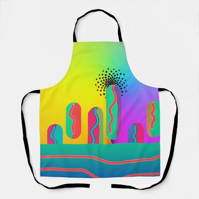 Rainbow Geo Bold Medium Schürze (Vorderseite)