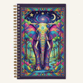 Rainbow Geometric Elephant Cosmic Forest Journal Notizbuch