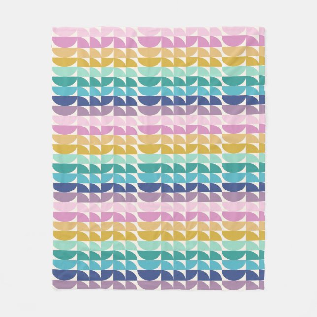 Rainbow Geometric Shapes Fleecedecke (Vorderseite)