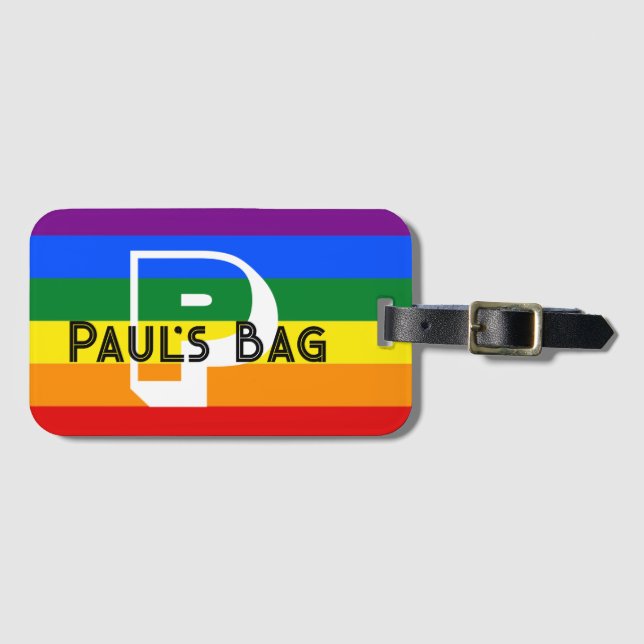 RAINBOW Gepäckanhänger TEXT KUSTOMIZE ODER PERSONI (Vorderseite (Horizontal))