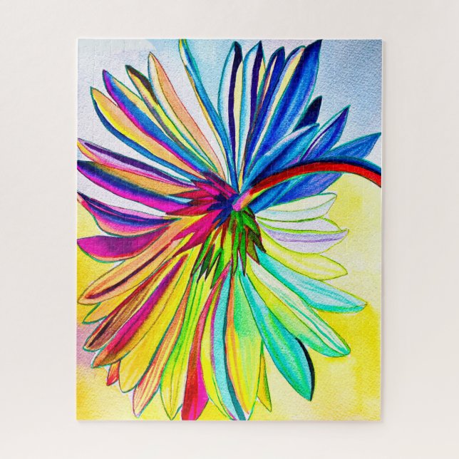 Rainbow gerbera farbenfrohe Blume Puzzle (Vertikal)