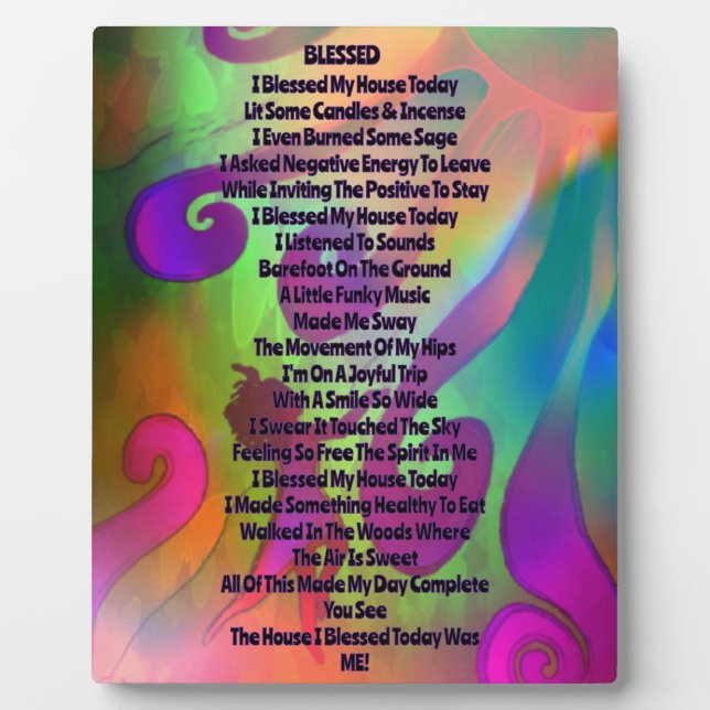 Rainbow Gesegnetes Poem Tabletop Plaque mit Easel Fotoplatte (Vorderseite)