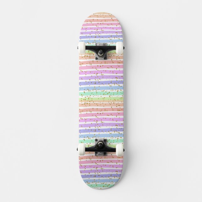 Rainbow gestreift skateboard (Vorderseite)