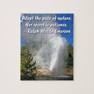 Rainbow Geyser Yellowstone w/Famous Emerson Quote Puzzle
