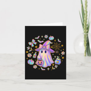 Rainbow Ghost Hexe Shirt Niedlich Pumpkin Cauldron Karte