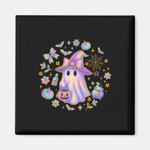 Rainbow Ghost Hexe Shirt Niedlich Pumpkin Cauldron Magnet