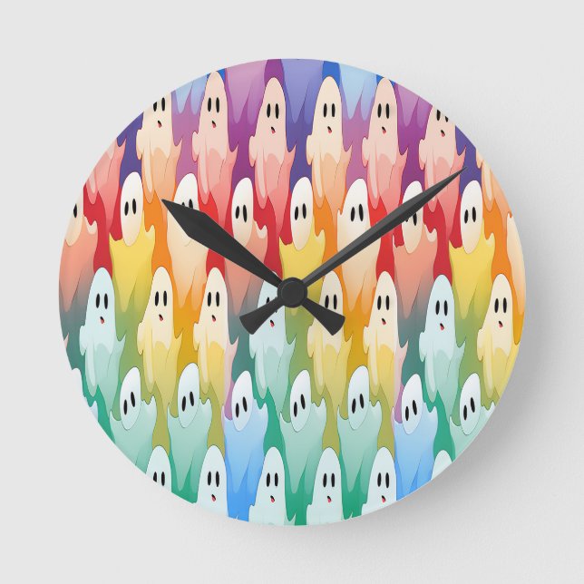 Rainbow Ghost Runde Wanduhr (Vorderseite)