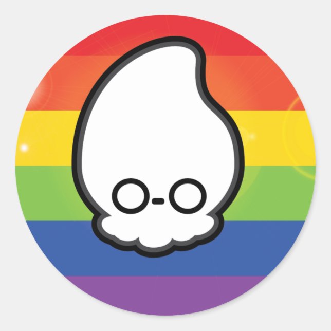 Rainbow Ghost Tintenfisch Runder Aufkleber (Vorderseite)