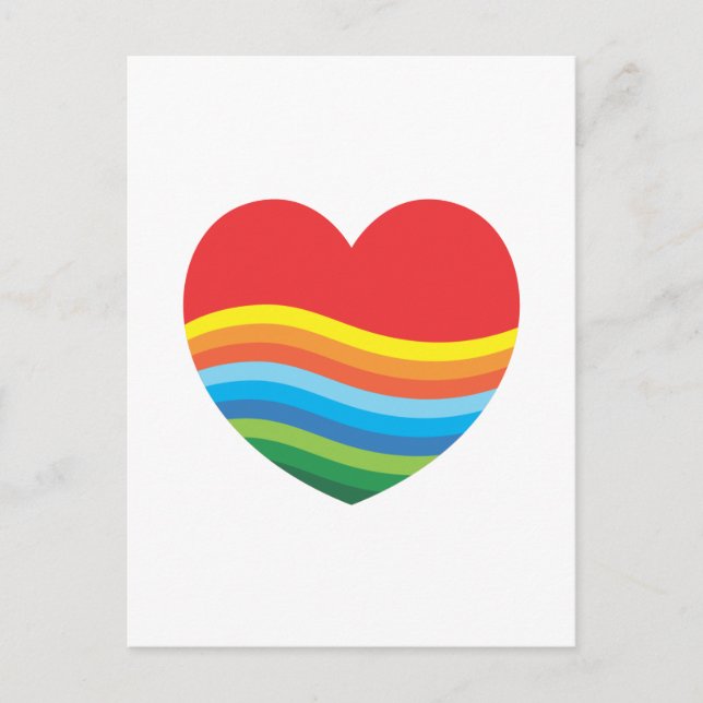 Rainbow Gift Popular Presular Heart Postkarte (Vorderseite)