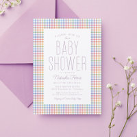 Rainbow Gingham karierte niedliche Pastellbaby Dus