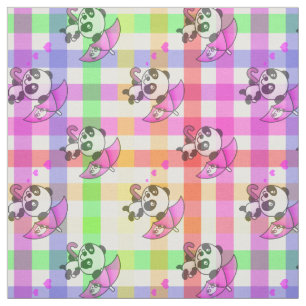 Rainbow Gingham Stoff