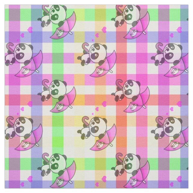 Rainbow Gingham Stoff (Muster)