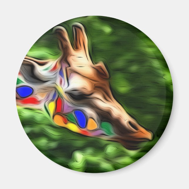 Rainbow Giraffe Magnet (Vorne)