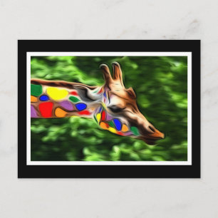 Rainbow Giraffe Postkarte
