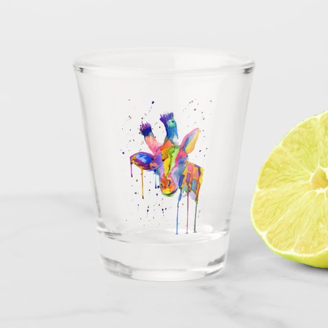 Rainbow Giraffe Shot Glas (Vorderseite)