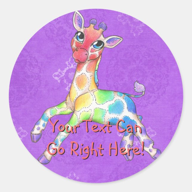 Rainbow Giraffe Stickers (Vorderseite)