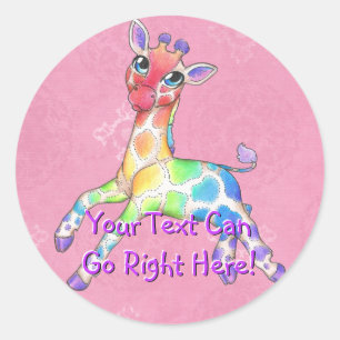 Rainbow Giraffe Stickers