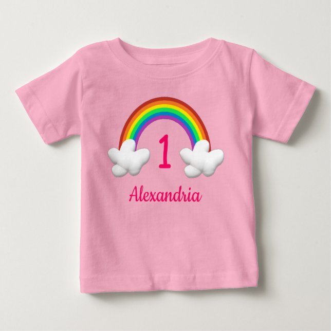 Rainbow Girl jeden Geburtstag Baby T-shirt (Vorderseite)