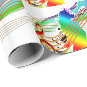 Rainbow Girl mit Musiknoten Geschenkpapier