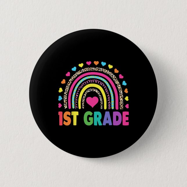 Rainbow Girls Boys Teacher Team 1. Klasse Button (Vorderseite)