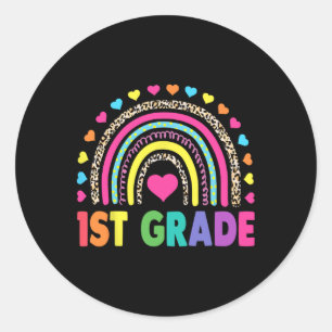 Rainbow Girls Boys Teacher Team 1st Gr Runder Aufkleber