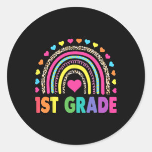 Rainbow Girls Boys Teacher Team 1st Gr Runder Aufkleber