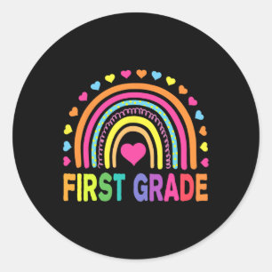 Rainbow Girls Boys Teacher Team 1st Gr Runder Aufkleber