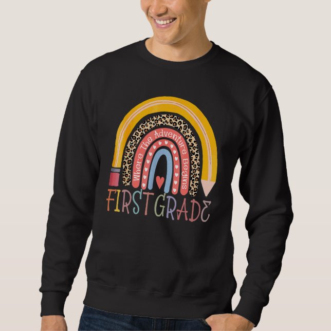 Rainbow Girls Boys Teacher Team 1st Gr Sweatshirt (Vorderseite)