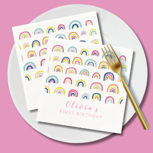 Rainbow Girls Erste Geburtstagsparty Serviette
