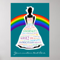 Rainbow Girls, Masonic Custom Poster Wall Art Gesc