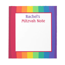 Rainbow Girls Mitzvah Notes Notepad Notizblock