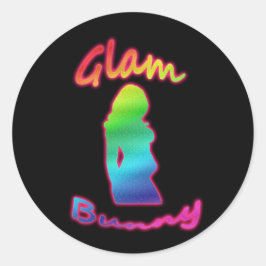 Rainbow Glam Bunny Logo-Aufkleber rund Runder Aufkleber