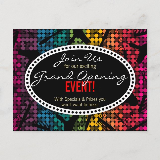 Rainbow Glam Custom Hair Salon Event Postkarte (Vorderseite)