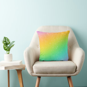 Rainbow-Glanz mit Sternen Kissen