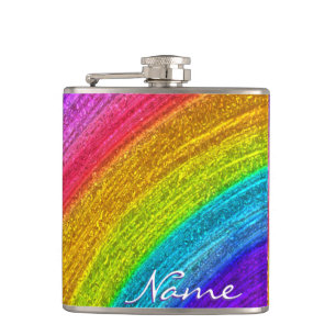 Rainbow Glass Art 1 Wrapped Flask Flachmann