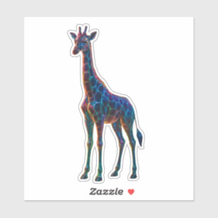 Rainbow Glass Giraffe Art Aufkleber