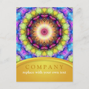 Rainbow Glass Holistic Mandala Postkarte