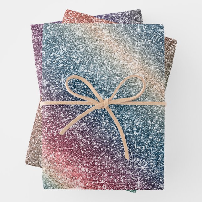 Rainbow Glitter  Geschenkpapier Set (Beispiel)