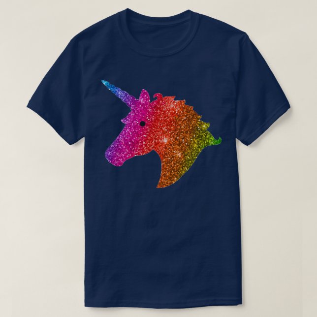 Rainbow Glitter Unicorn T-Shirt (Design vorne)