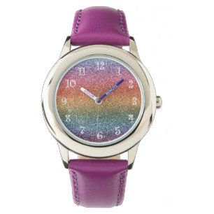 Rainbow Glitzer Armbanduhr