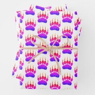 Rainbow Glitzer Bärenpfahl Druck Zeichnend Geschenkpapier Set