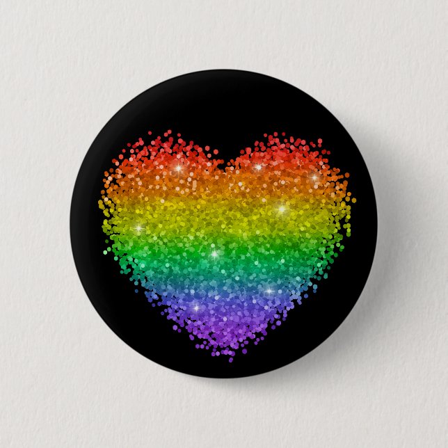 Rainbow Glitzer Button (Vorderseite)