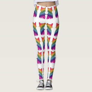 Rainbow Glitzer Cat Pattern Leggings