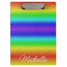 Rainbow Glitzer Clipboard