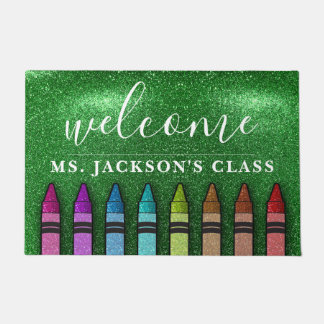 Rainbow Glitzer Crayons Lehrerin Fußmatte