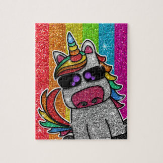 Rainbow Glitzer Einhorn Funkelnd LGBT+ Glitzern Puzzle